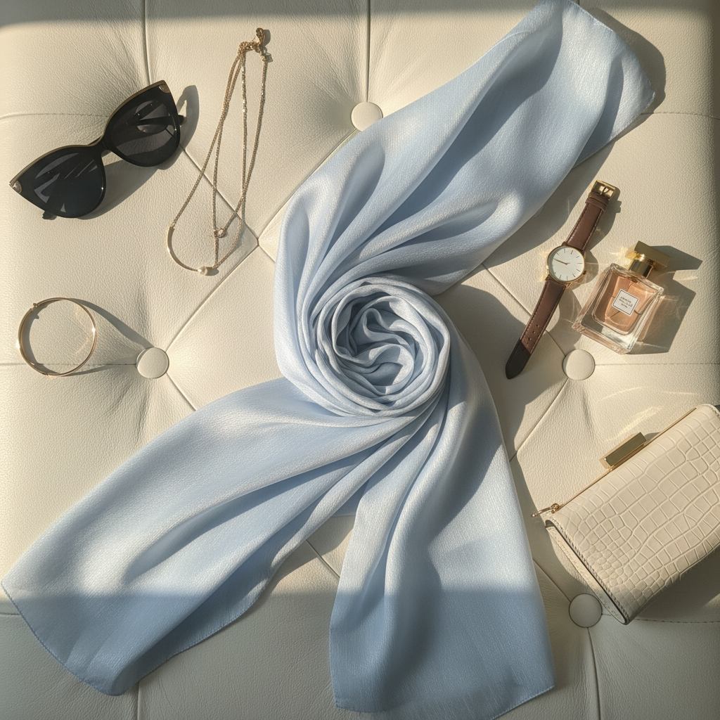 Blue Petal — Chiffon Scarf