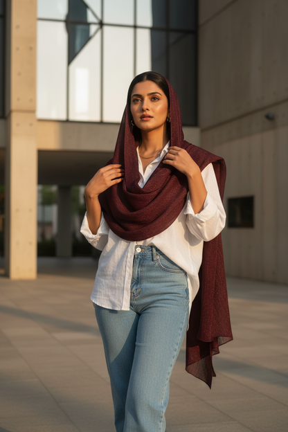 Garnet Whisper — Chiffon Scarf
