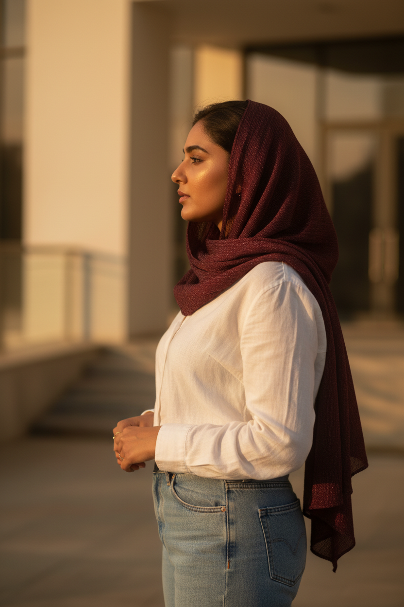 Garnet Whisper — Chiffon Scarf