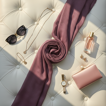 Mauve Bloom — Chiffon Scarf