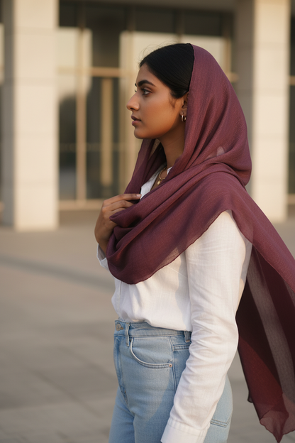 Mauve Bloom — Chiffon Scarf