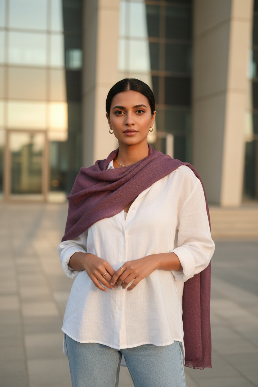 Mauve Bloom — Chiffon Scarf