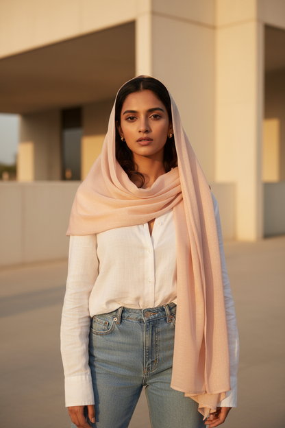 Peach Glow — Chiffon Scarf
