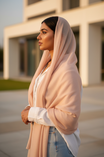 Peach Glow — Chiffon Scarf