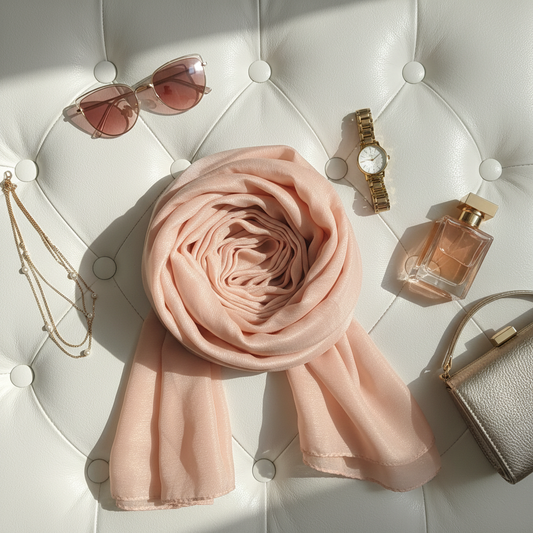 Peach Glow — Chiffon Scarf