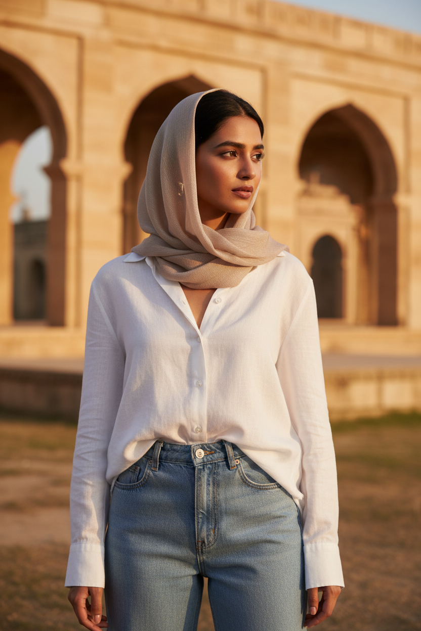 Champagne Bloom — Chiffon Scarf