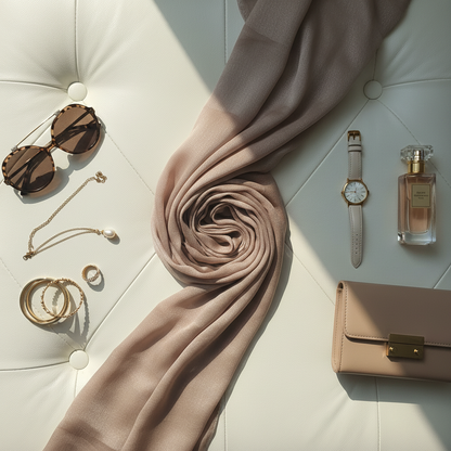 Champagne Bloom — Chiffon Scarf