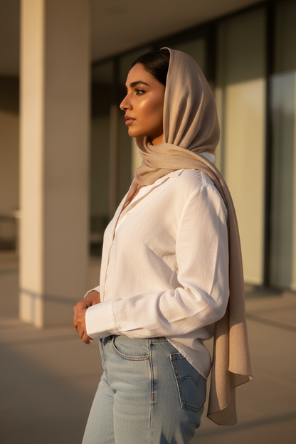 Champagne Bloom — Chiffon Scarf