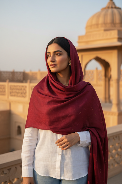 Ruby Shimmer — Chiffon Scarf