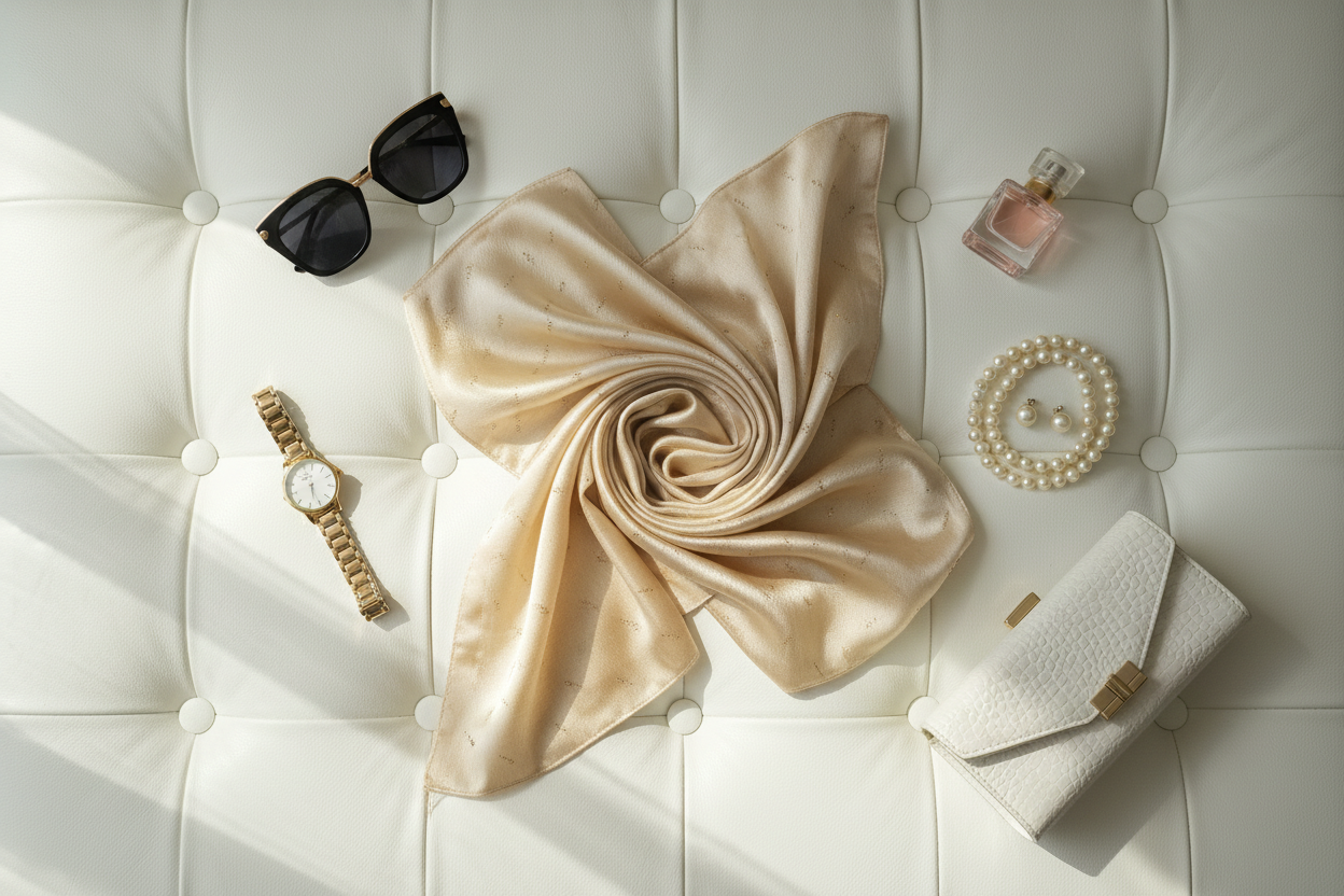 Champagne Glow — Chiffon Scarf