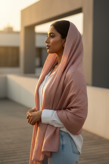Rosewood Shimmer — Chiffon Scarf
