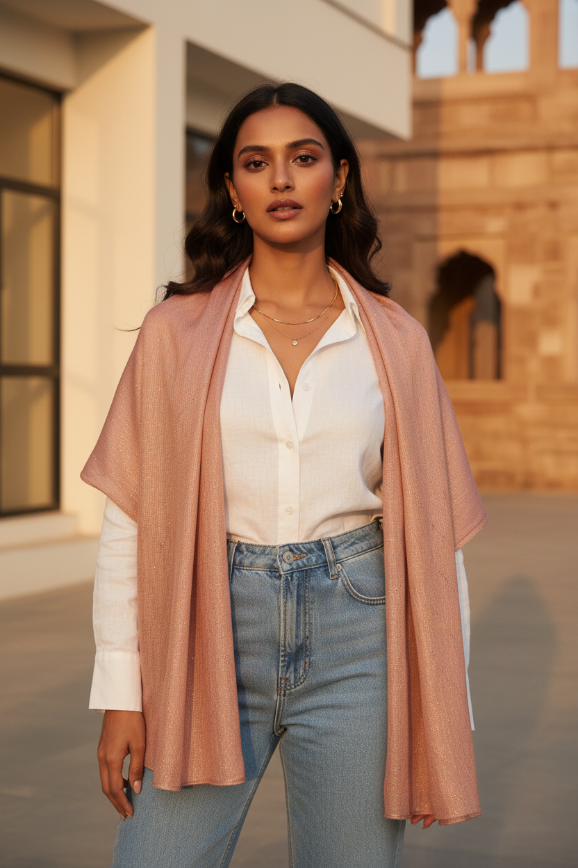 Rosewood Shimmer — Chiffon Scarf