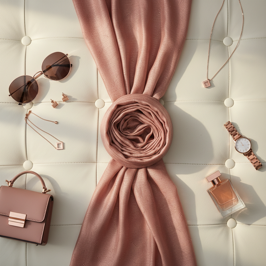 Rosewood Shimmer — Chiffon Scarf