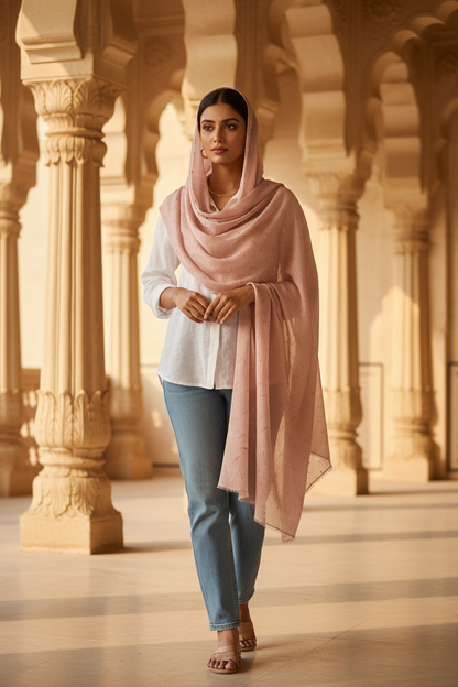 Nude Shimmer — Chiffon Scarf