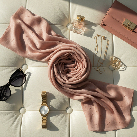 Nude Shimmer — Chiffon Scarf