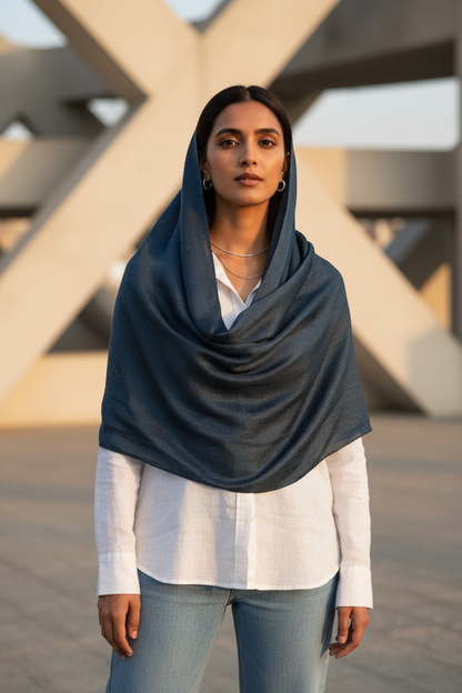 Teal Shimmer — Chiffon Scarf
