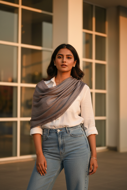 Ash Shimmer — Chiffon Scarf