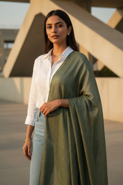 Olive Aura — Chiffon Scarf