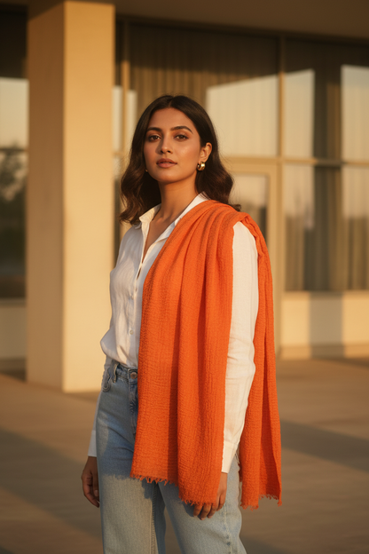 Cinnamon Dusk — Crinkled Cotton Scarf