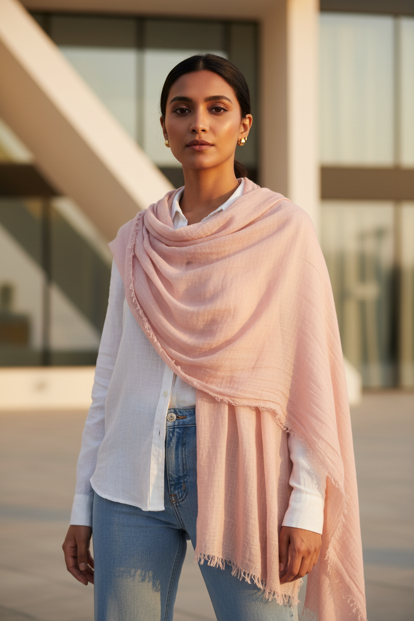 Petal Dust — Crinkled Cotton Scarf
