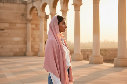 Rosewood Blush — Crinkled Cotton Scarf