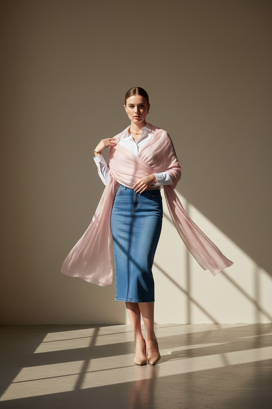 Pink Champagne — Zera Organza Scarf