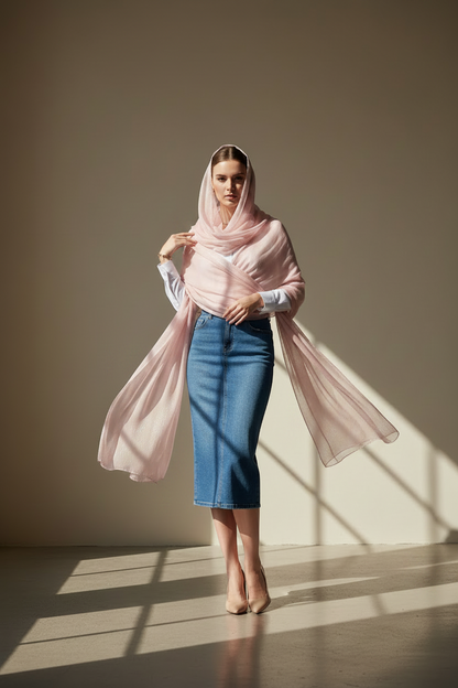 Pink Champagne — Zera Organza Scarf