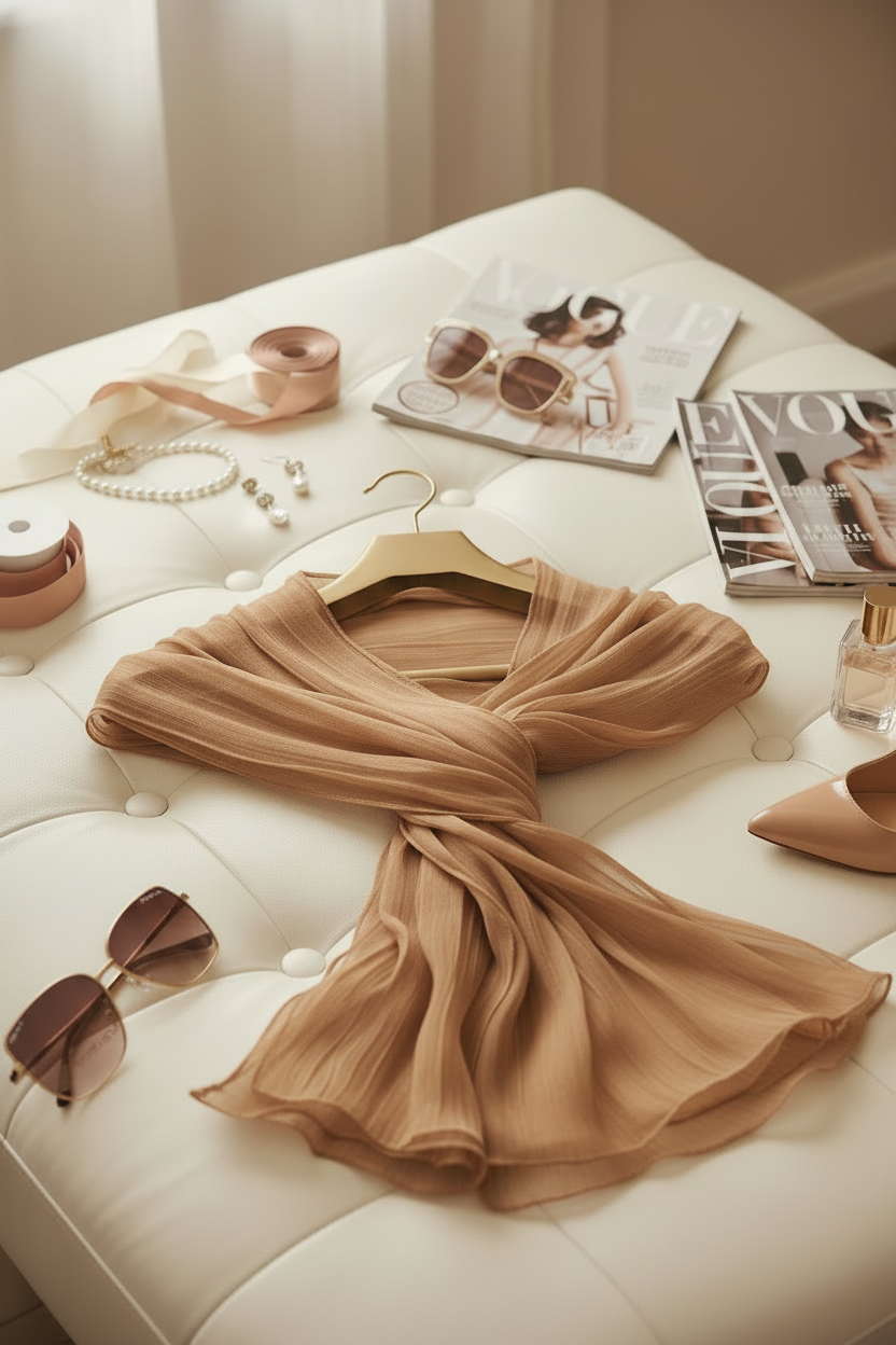 Nude Caramel — Zera Organza Scarf