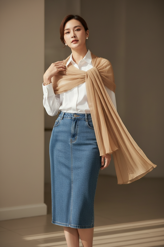 Nude Caramel — Zera Organza Scarf