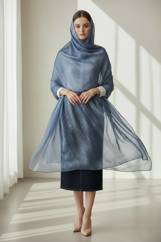 Mystic Sapphire — Zera Organza Scarf