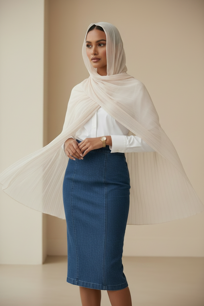 Blush Pearl — Zera Organza Scarf