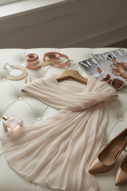 Blush Pearl — Zera Organza Scarf