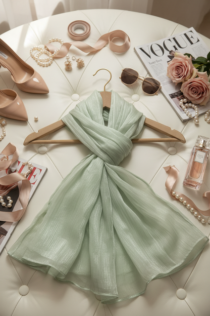 Pastel Pistachio — Zera Organza Scarf