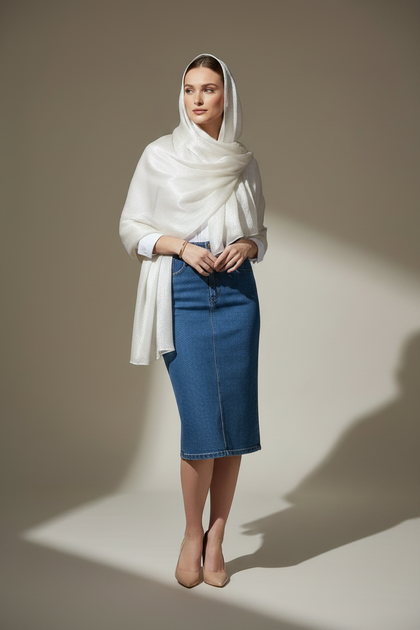 Oyster Blush — Zera Organza Scarf