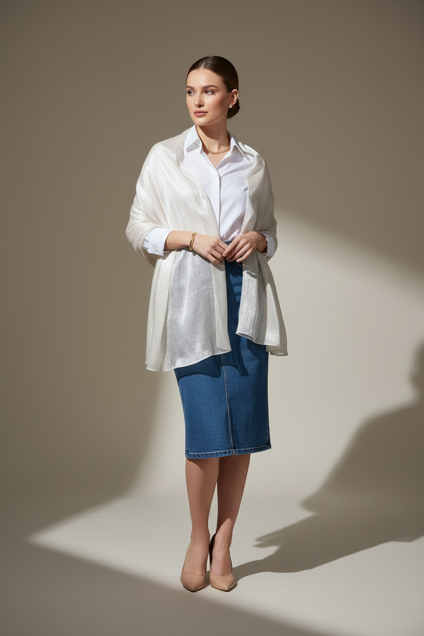 Oyster Blush — Zera Organza Scarf