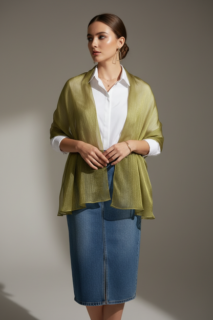 Olive Smoke — Zera Organza Scarf