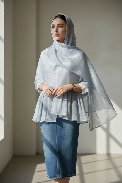 Misty Sky — Zera Organza Scarf
