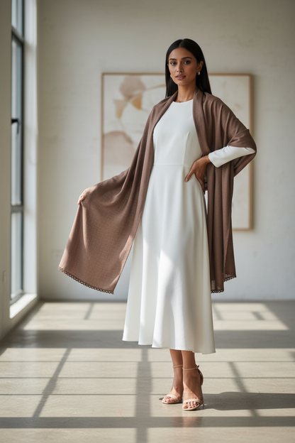 Cocoa Bean — Zera Crochet Cotton Scarf