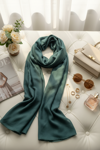 Ocean Sage — Zera Crochet Cotton Scarf