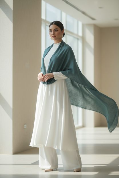 Ocean Sage — Zera Crochet Cotton Scarf