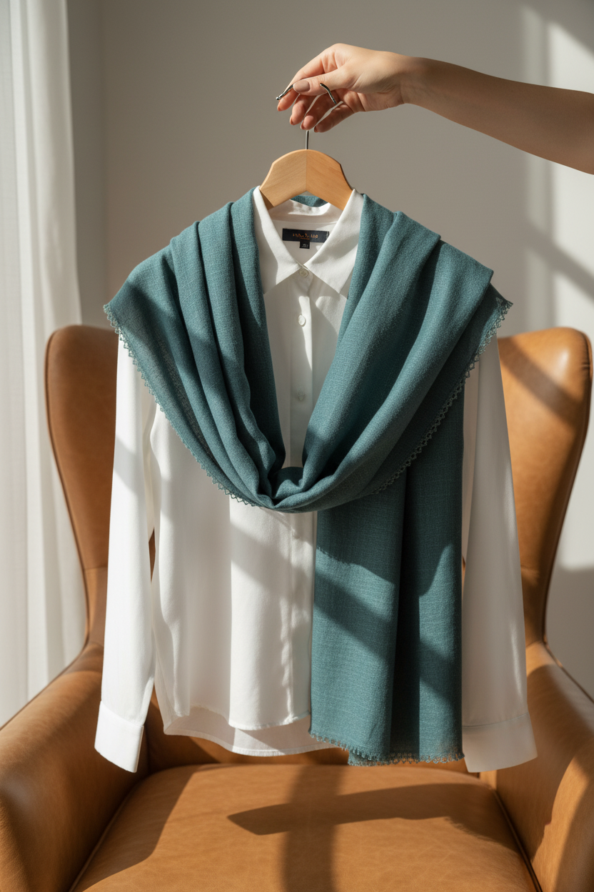Ocean Sage — Zera Crochet Cotton Scarf
