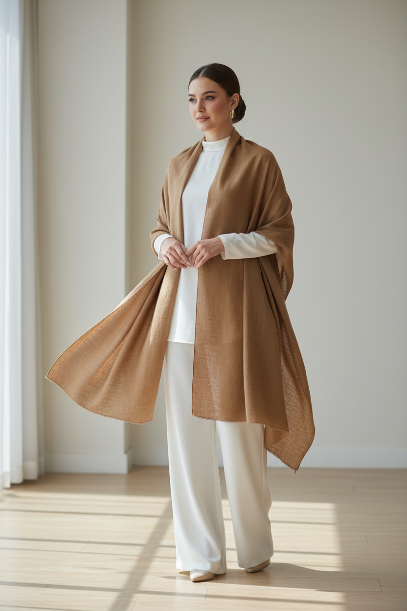 Almond Latte — Zera Crochet Cotton Scarf