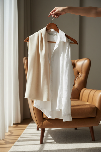 Pearl Beige — Zera Crochet Cotton Scarf