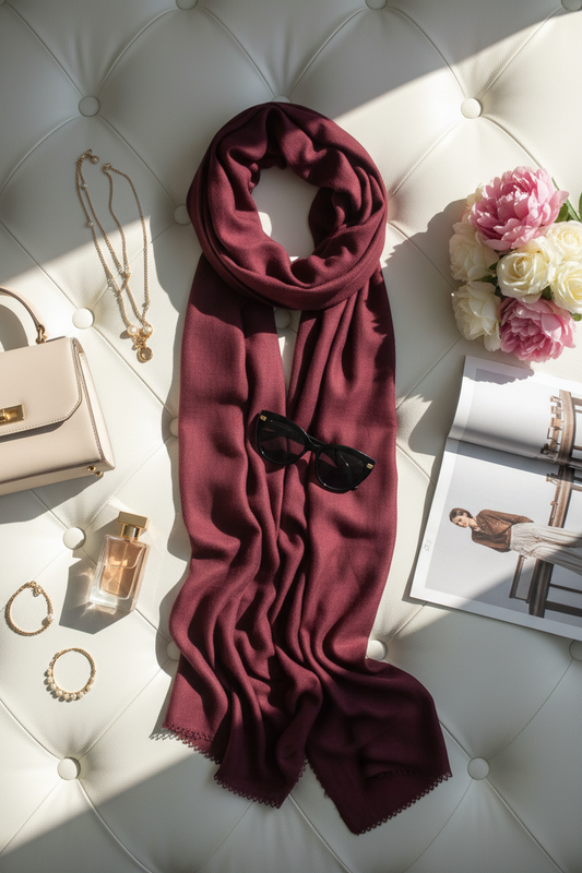 Royal Plum — Zera Crochet Cotton Scarf