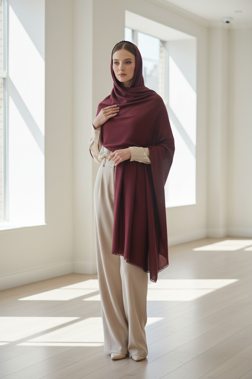 Royal Plum — Zera Crochet Cotton Scarf
