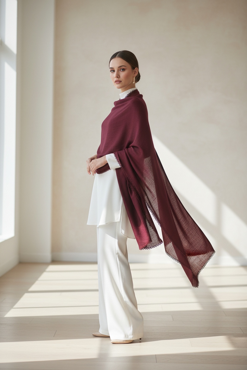 Royal Plum — Zera Crochet Cotton Scarf