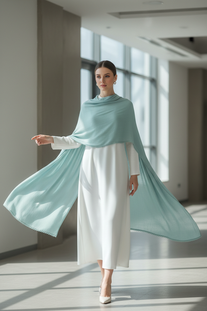 Mint Meadow — Zera Crochet Cotton Scarf
