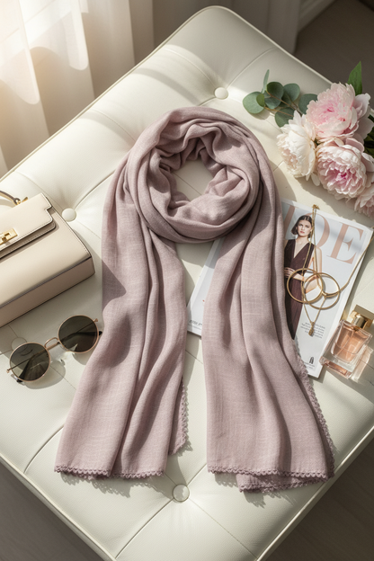 Orchid Whisper — Zera Crochet Cotton Stole