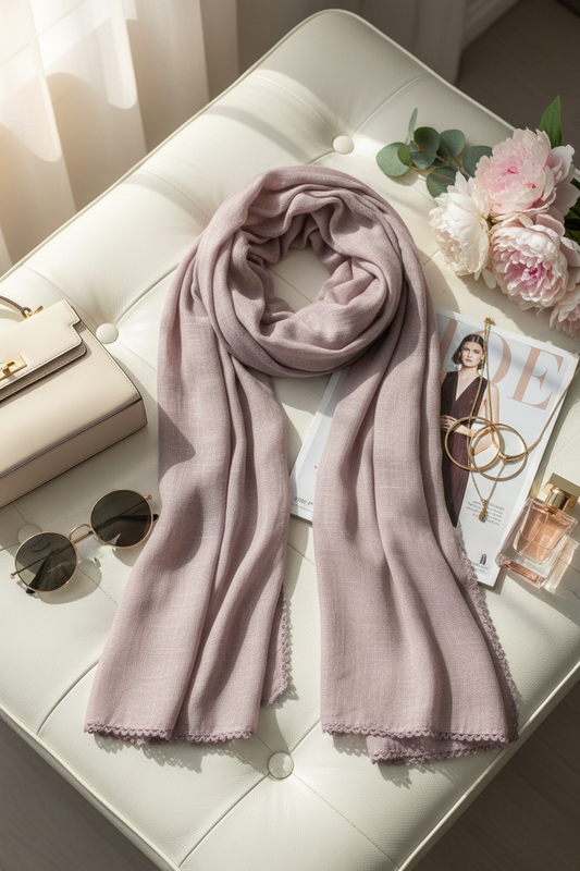 Orchid Whisper — Zera Crochet Cotton Scarf