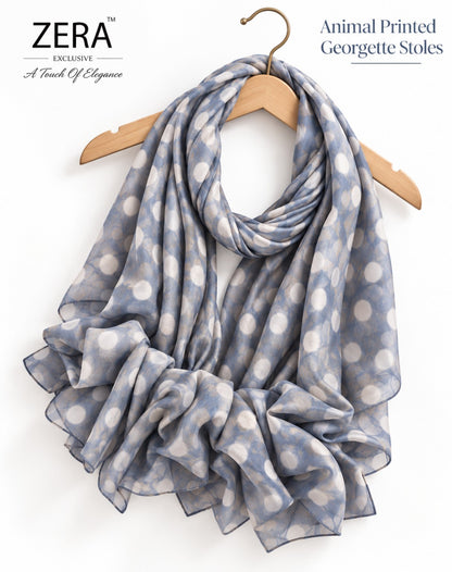 Arctic Leopard Georgette Stole